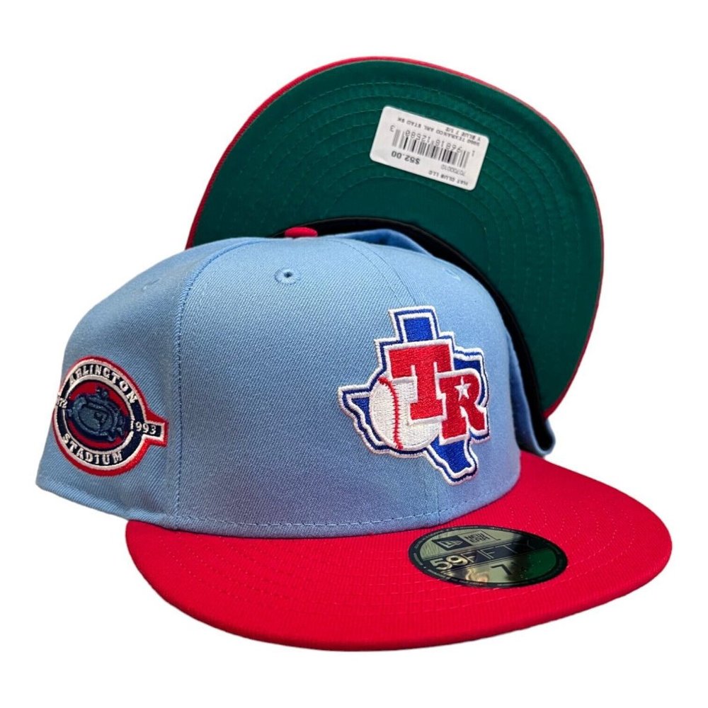 New Era Texas Rangers 2 Tone 59FIFTY Fitted Hat Arlington Stadium Patch
